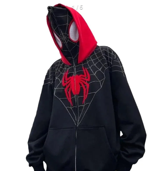 Y2K zipper up Hoodies Spider