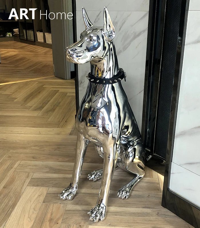Living room door electroplating Doberman